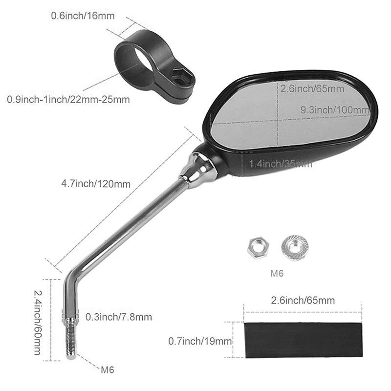1 Pair Bike Mirror 360°Rotation Back Rearview Mirror Wide Angle Handlebar Bicycle Cycling Mirror