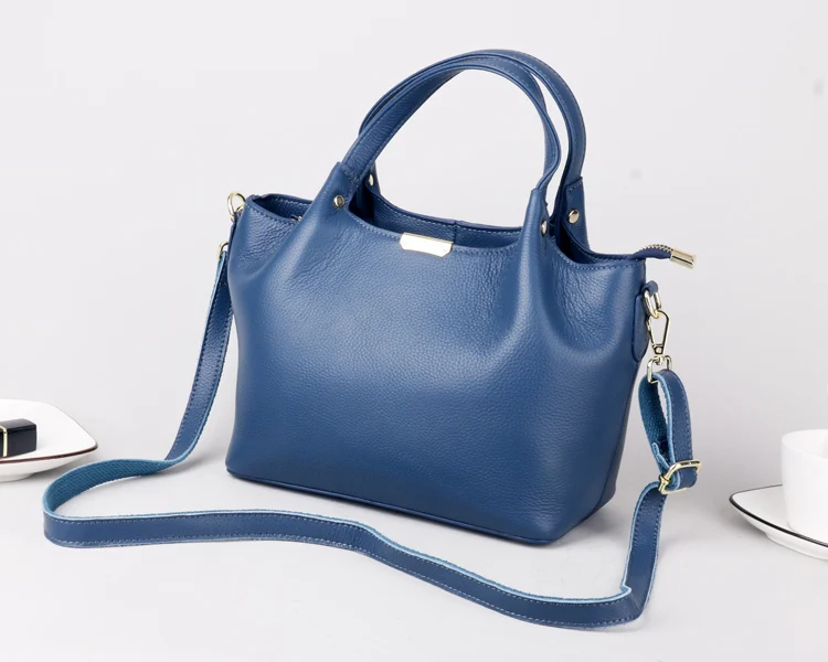 bolsa de cubo cuero genuino mujer, повседневная сумка-тоут с короткими ручками, кошелек, сумка