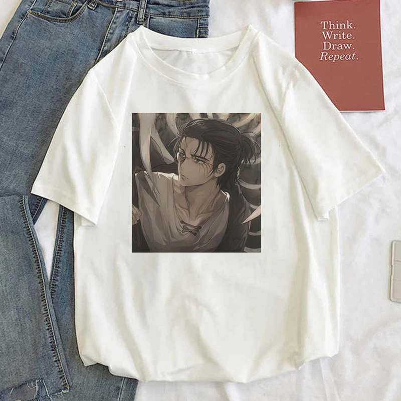 2021 Oversized T Shirt Japanese Anime Attack on Titan Women's T shirt Levi  Ackerman Eye Print Tops Short Sleeve Female T shirt|T-Shirts| - AliExpress