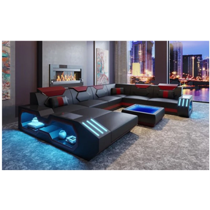 Оптовая продажа мебель для гостиной наборы диванов роскошный дизайн кожаный