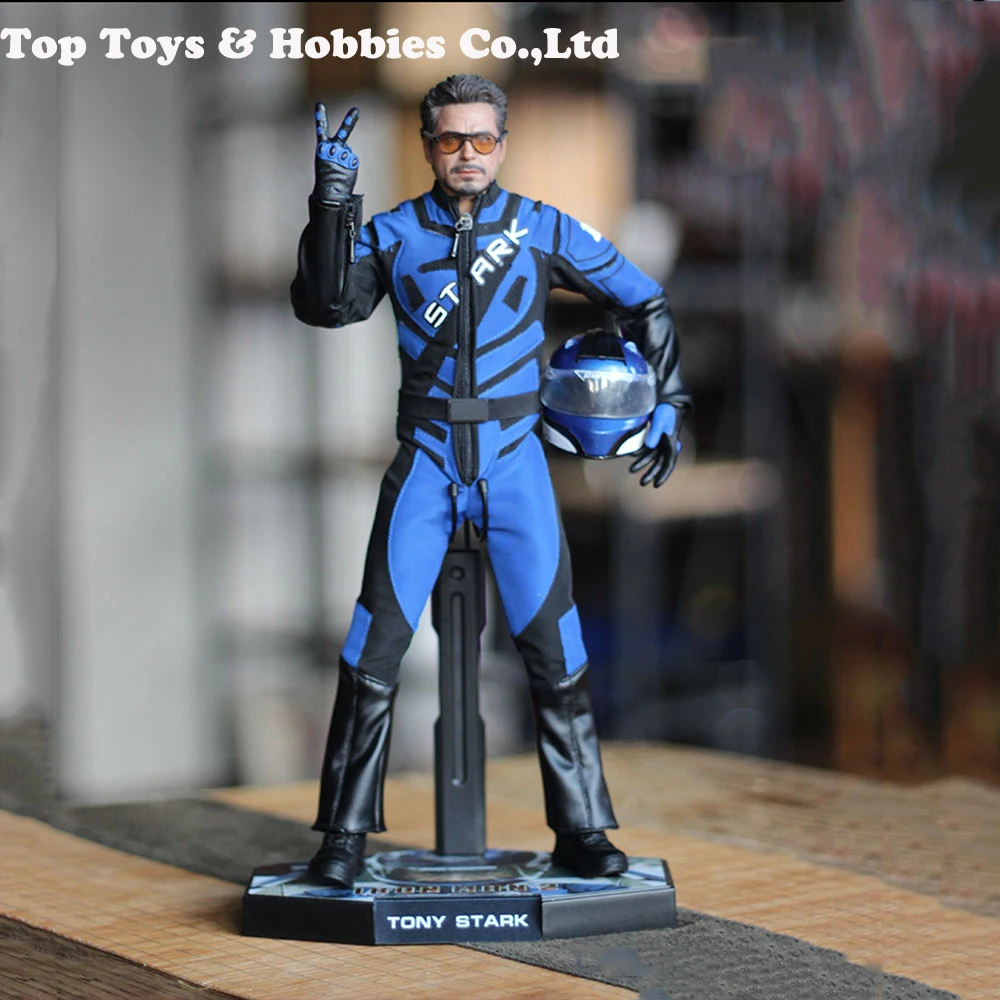 

1/6 Scale MK100 Blue Iron Man 2 Tony Stark Racing Suit with Helmet with helmet 12" Action Figure Body no Head Carving