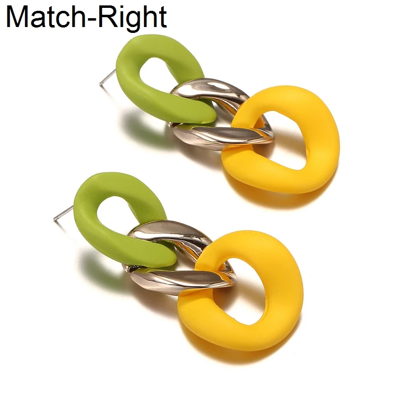 

Match-Right Women Statement Cute Long Earrings For Women Chunky Acrylic Dangle Korean Earrings Pendant Female Jewelry SP815