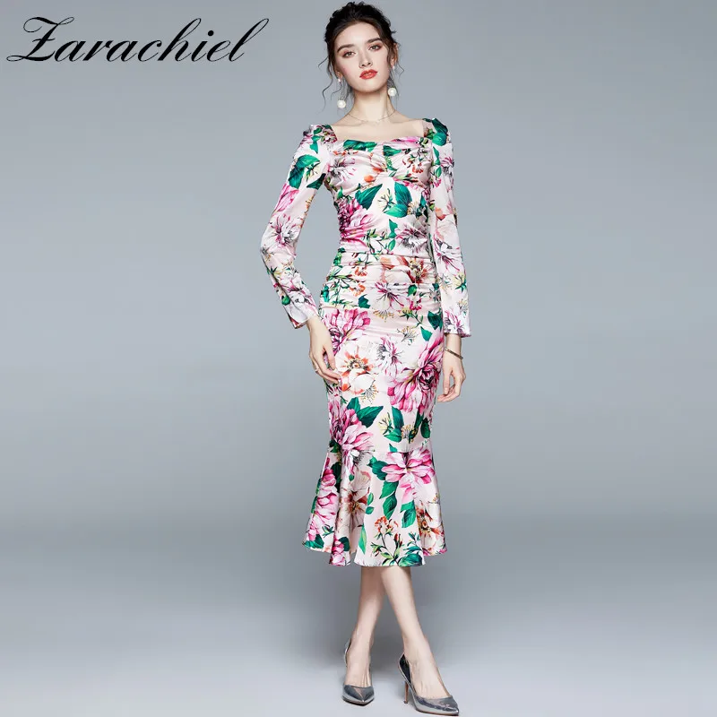 Женское Плиссированное атласное платье-годе модельное пляжное платье с длинным