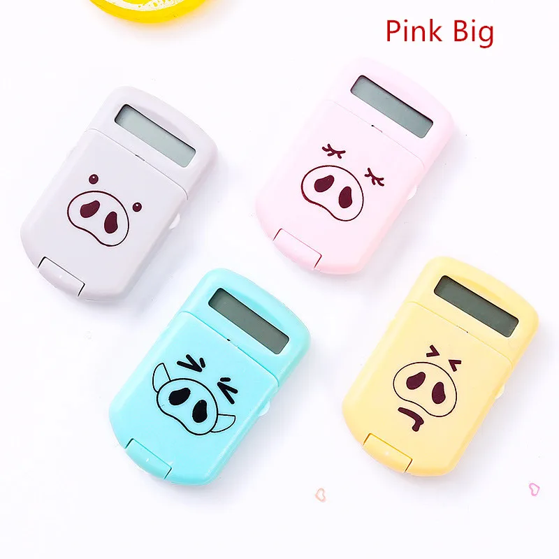 1pc Pink Pig Портативный калькулятор с мультяшным рисунком карманный размер 8 цифр дисплей Мини Ультратонкий кнопочный аккумулятор милый калькулятор креативный школьник - Цвет: 1pc Pink Pig