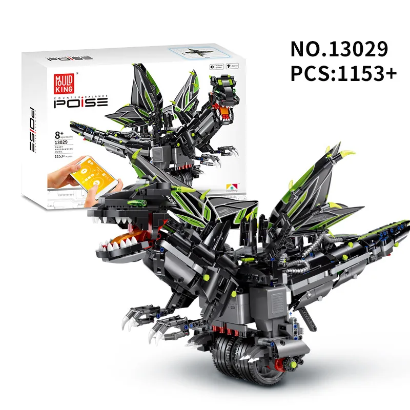 

DIY Mould King Bricks RC Hold both Hands Intelligent Balance Programming Dinosaur Assembly Blocks Educational Toys for Child