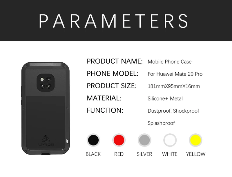 Алюминиевый металлический чехол LOVE MEI для mate 20 pro/mate 20, защитный противоударный водонепроницаемый чехол mate 20 Capa Fundas