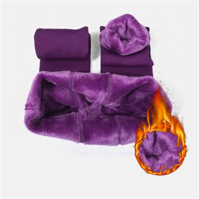 purple NORMOV, зимние Бархатные леггинсы для женщин, высокая талия, пуш-ап, Толстые Леггинсы, модные, одноцветные, размера плюс, эластичные, теплые леггинсы, 8 цветов - Цвет: purple