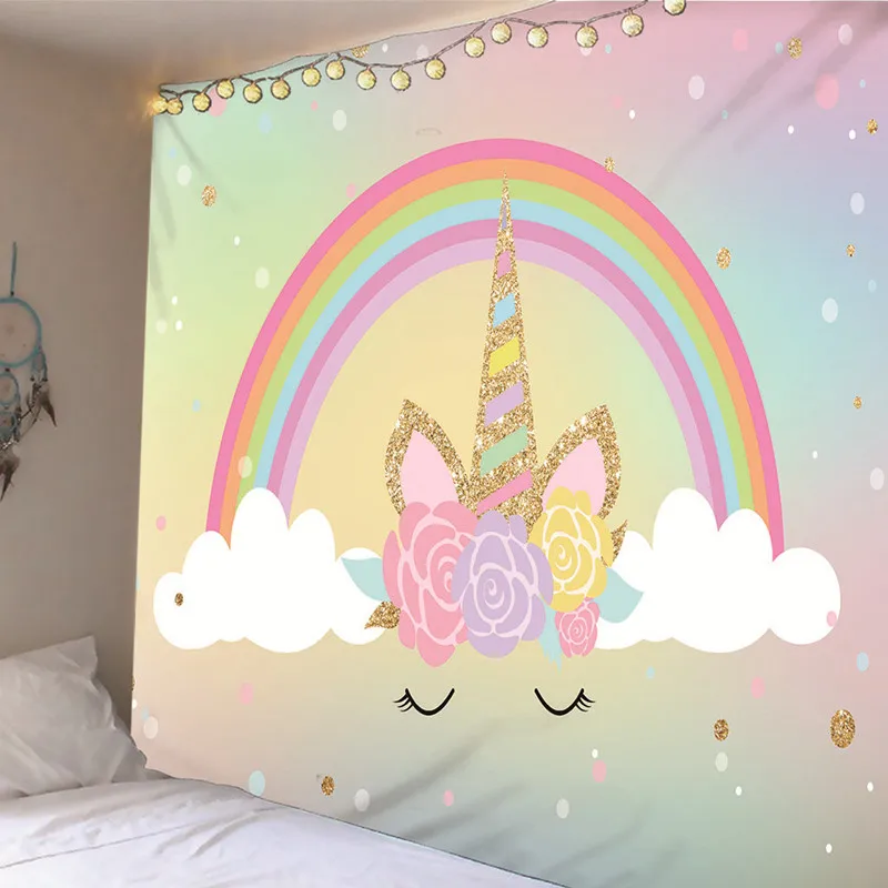 Customizedrinbow Единорог Настенная Декорация Гобеленовая роспись Одежда Ремесло фон Декор прямоугольный гобелен покрывало