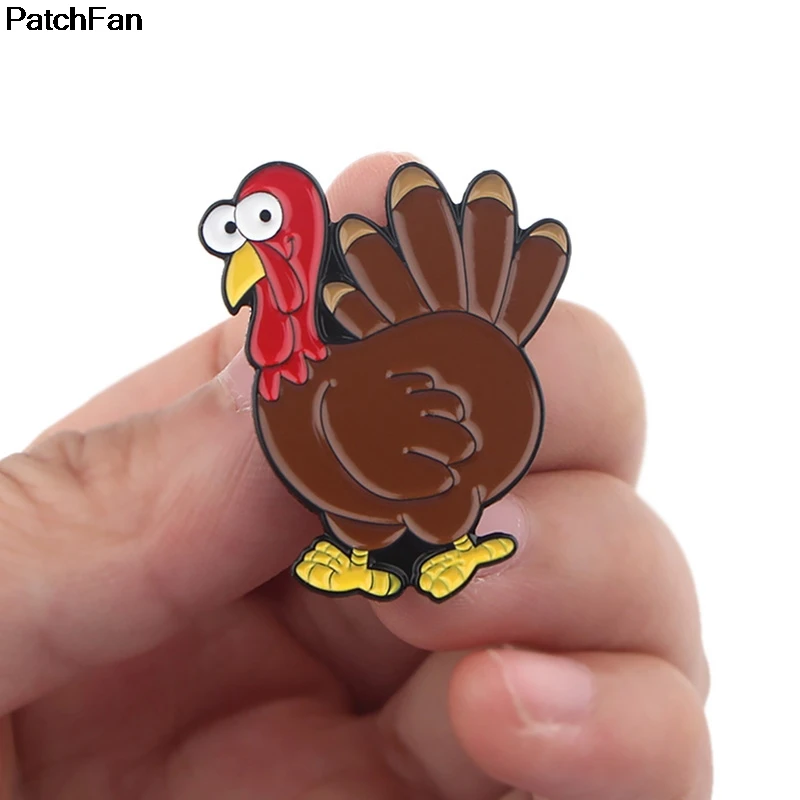 Patchfan милый индейка цинк галстук мультфильм забавные булавки рюкзак одежда броши для мужчин и женщин шляпа Декоративные значки медали A2410
