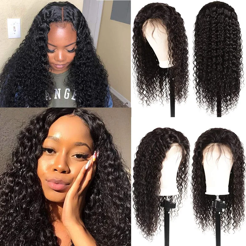 

Water Wave Wig 4*1 Lace Part Human Hair Wigs Pre Plucked 150 Density Brazilian Remy Lace Topline Wig For Women WoWEbony
