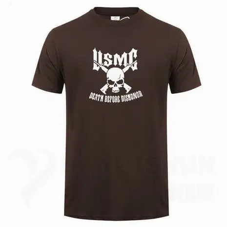 Usmc Marines Skull футболка с пистолетами художественный дизайн Мужская Футболка Высокое качество 16 цветов Чистый хлопок короткий рукав тройники уличная хип-хоп