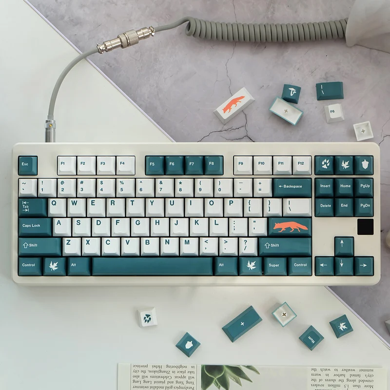 

145 клавиш GMK Fox Key cap s PBT, механическая клавиатура с сублимационной печатью, колпачок ключа Cherry Profile
