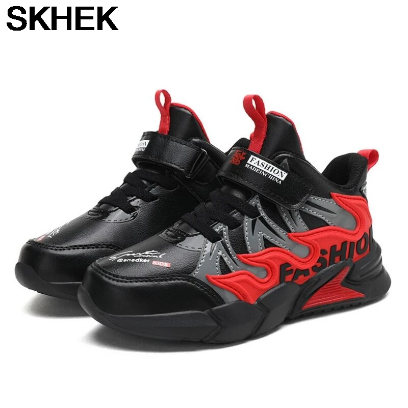 

SKHEK Leather Sports Shoes For Girls Autumn Winter Fashion Children's Footwears Baby Soft Bottom Kids Non-slip Running Sneakers