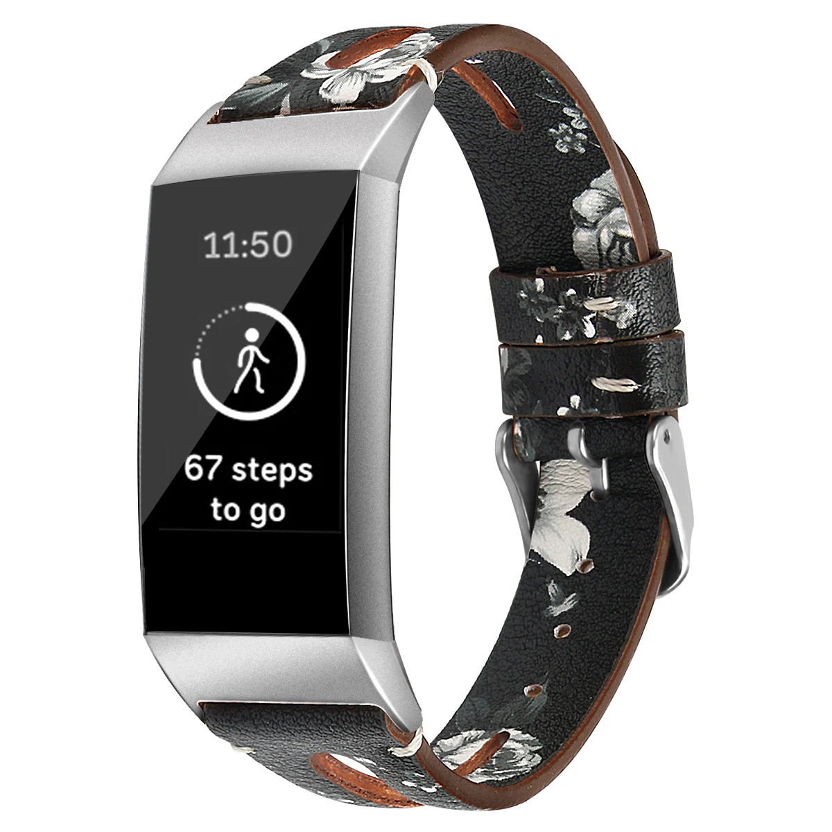 floral 1 Кожаный спортивный браслет для Fitbit Charge 3 ремешок с пряжкой ремешок для часов с цветочным принтом из воловьей кожи Замена для Fitbit Charge 3 Band - Цвет: floral 1
