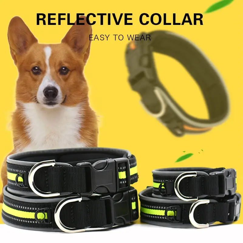 Dog Collar Nylon Neck Strap Adiustable for Small Medium Cats Puppies Night Safety Anti-lost Flashing Collars Pet Supplies