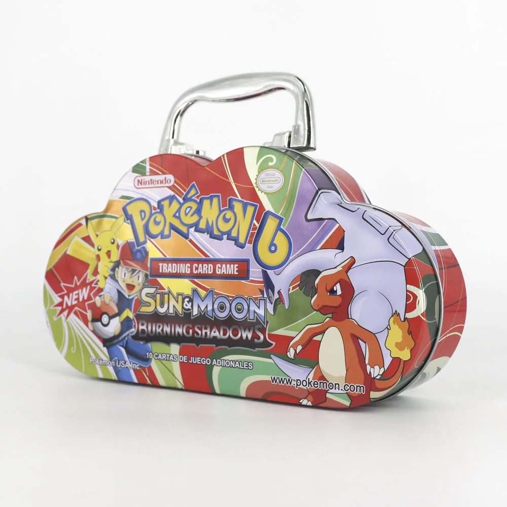 Takara Tomy Pokemon, карточная игра, коллекция, настольные карты, боевые игрушки, металлическая коробка, 115 карт для детей, подарок