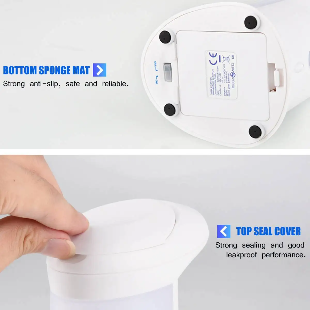 350ML Automatic Liquid Soap Dispenser Hand Free Touchless Smart Sensor Soap Bottle Dispenser Pump Shower for Bathroom Kitchen