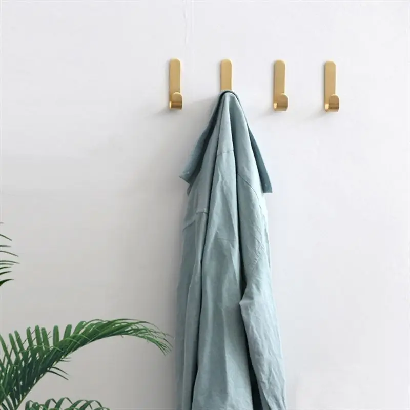 Настенный вешалка для полотенец j-образный латунный крючок для одежды, держатель для домашней кухни