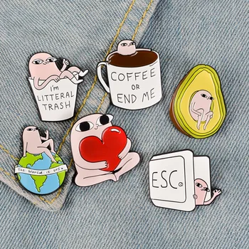

Cute Ketnipz Meme Lapel Pins for Backpack Funny Trash Life Quote Enamel pins Brooches for Clothes Bag Badges Pins up Gift