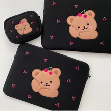 Funda protectora de oso de cereza para Ipad Air 4 Pro 11 12,9, funda para tableta de 14 y 15,6 pulgadas, bolsa de forro de almacenamiento para ordenador portátil