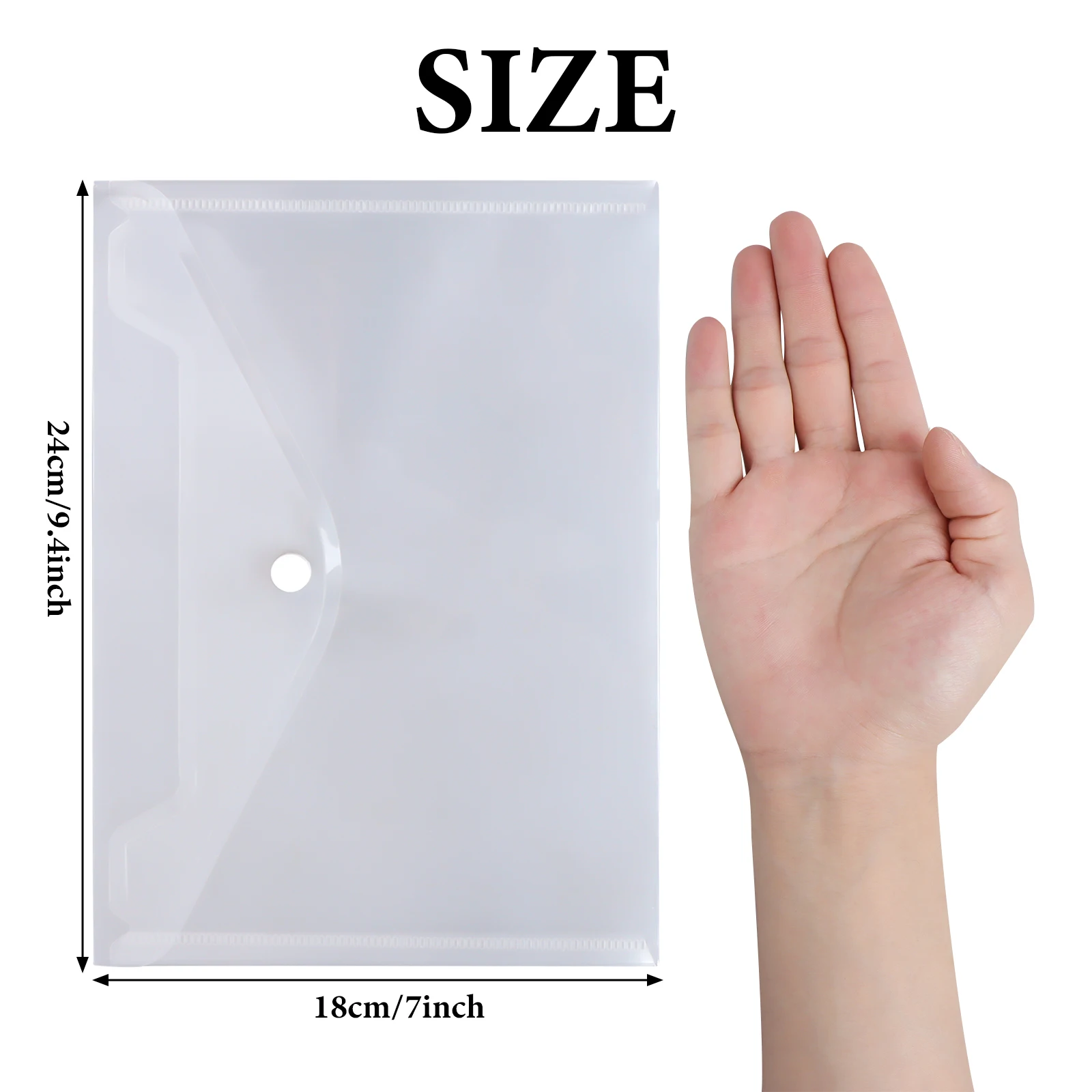 Sac de rangement transparent pour timbres et matrices, poche de rangement en plastique refermable, grande enveloppe, 24 pièces