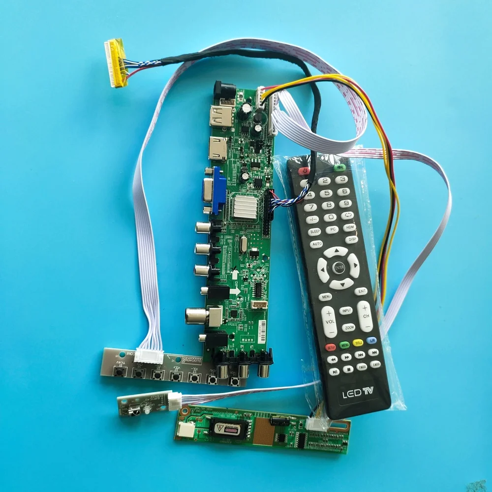 

Controller board Kit For LP150X08-A3 LP150X08 1024X768 15" LCD TV VGA USB AV remote DVB-C DVB-T 30pin Panel Digital HDMI