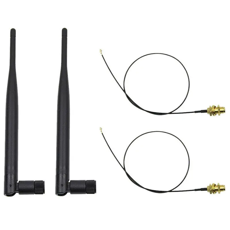 Двухдиапазонные WIFI антенны + IPEX4 MHF4 кабель для AX200 9260 NGFF M.2 беспроводная карта с