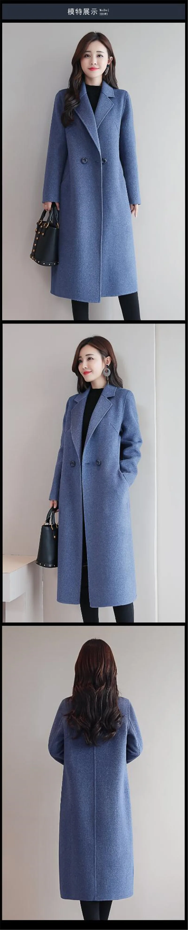 Korean Style Double Button Elegant Women Coats Plus Size 2019 Winter Cashmere Long Coats north face parka