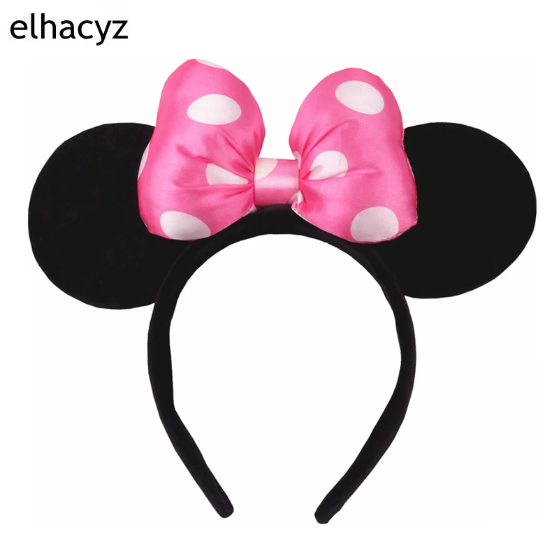 Neue Große Samt Große Bowknot Maus Ohren Stirnband Für Mädchen Klassische Haarband Kinder Festival Party Cosplay DIY Haar Zubehör – Detail 21
