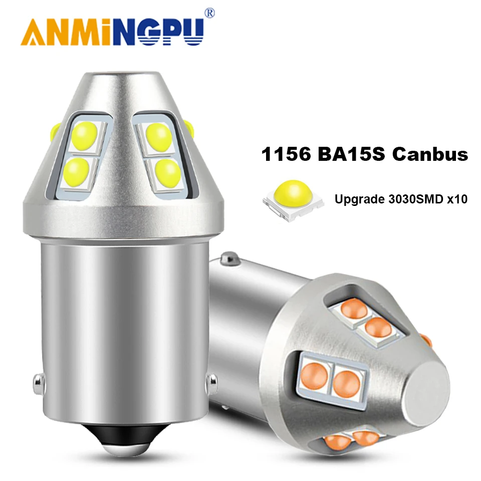 

ANMINGPU 2x Signal Lamp 1156 LED BA15S P21W 1157 Bay15d Led Canbus PY21W BAU15S LED 3030SMD Turn Signal Lights Brake Lights 12V