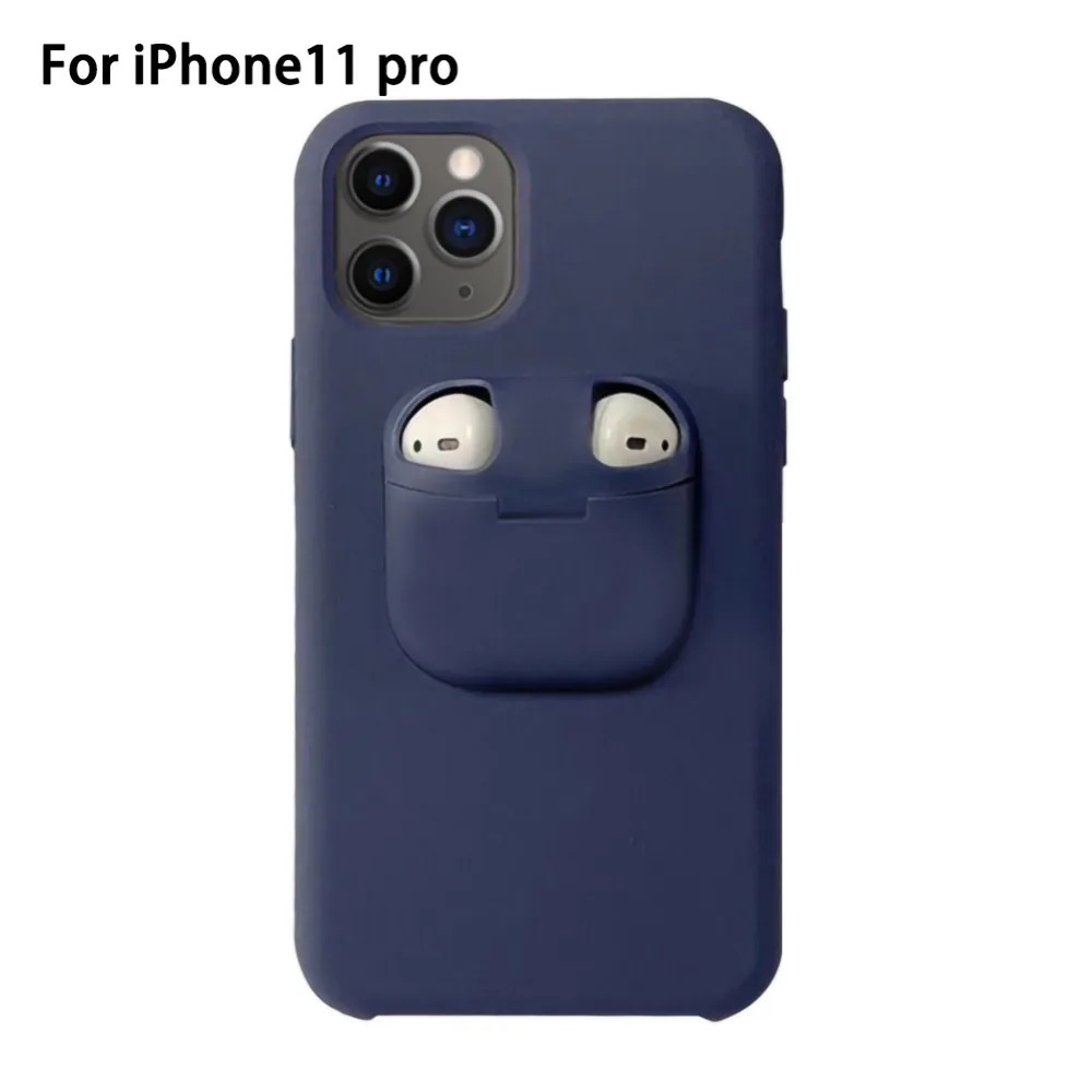 3 цвета, 6 моделей, 2 в 1, коробка для хранения наушников, подходит для 11 Pro XR X XS Max, беспроводная bluetooth гарнитура, чехол для телефона