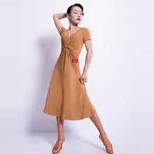 Сексуальная Латинская Танцевальная Юбка Женский Взрослый Модальный Платье Костюм С Коротким Рукавом Конкурс / Производительность Танцевальная одежда