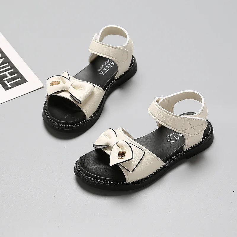 

Children Princess Shoes 2019 Summer New Style GIRL'S Sandals Little Girl Bow Metal liang zuan xie CHILDREN'S Shoes