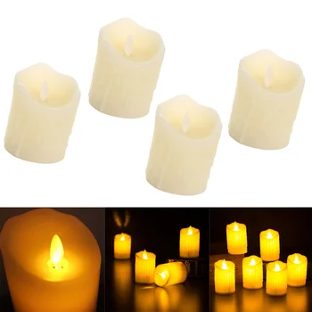 

4x LED Electronic Flameless Swing Candle Battery Operated For Party Wedding Decor Home Bar Cafe Ornament