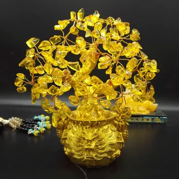 

Crystal for christmas decorations for home Lucky Money Fortune Tree Creative Office Decoration Gifts Tabletop Ornament Crafts