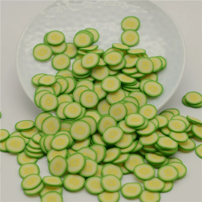 10mm zucchini 100 г/лот полимер растительный кабачок Горячая глина Fimo распыляет прекрасные конфетти для рукоделия, DIY конфетти - Цвет: 10mm zucchini
