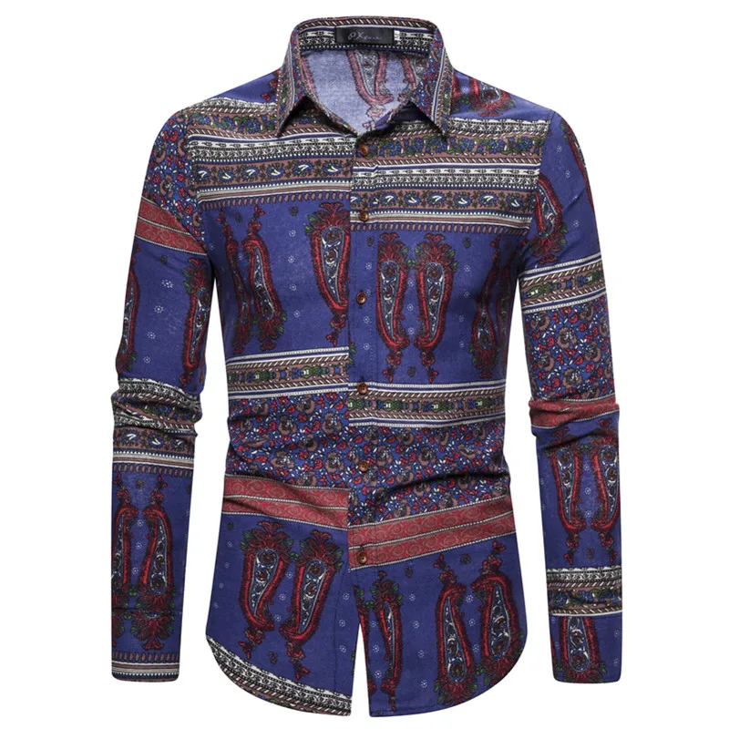 

2020 Autumn Fashion Shirts Male Cotton Slim Turn-Down Dress Shirt Men Long Sleeve Patchwork Shirts M-5XL