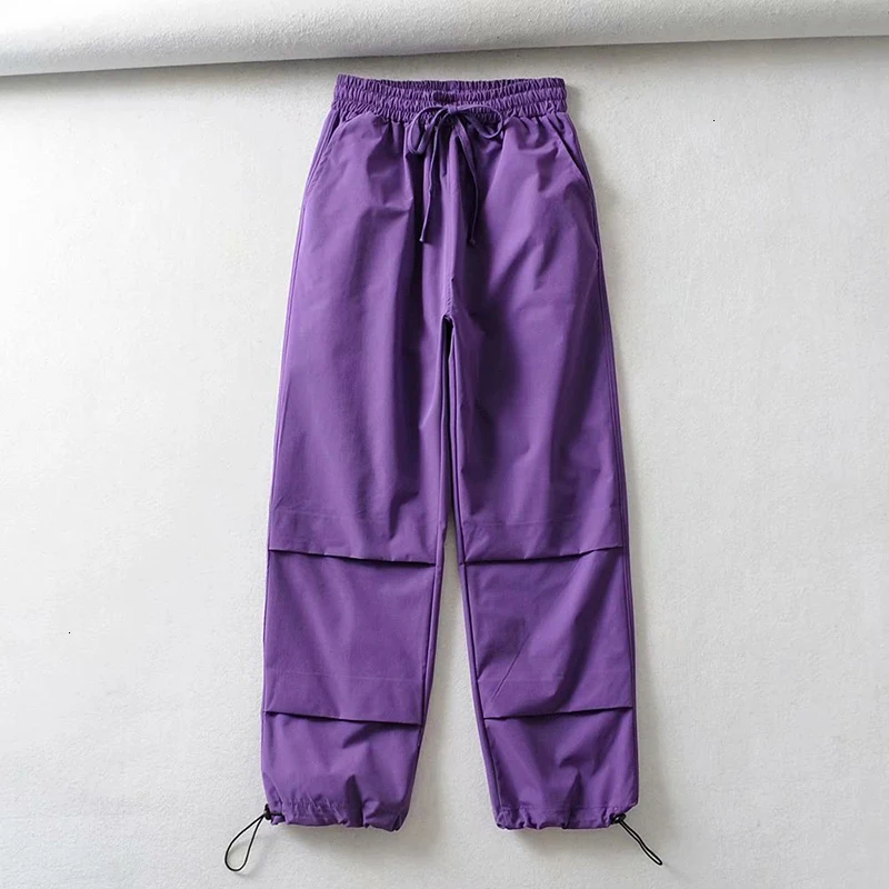 Повседневные высокие задние брюки карго Broek Street женские свободные карманы с