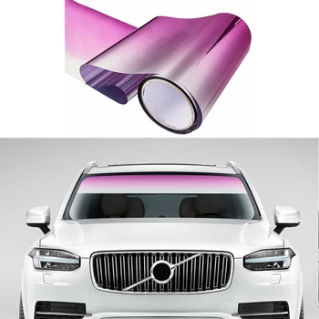 

Car Tinting Film Top Front Windshield Foil Solar Protection Gradient 20X150cm (Pink)