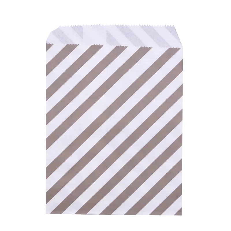 25/50pcs 18*13cm Kraft Paper Bags Wave Stripe Dot Gift Bag for Wedding Birthday Candy Snack Bag Festival Party Wrapping Supplies - Цвет: AB11
