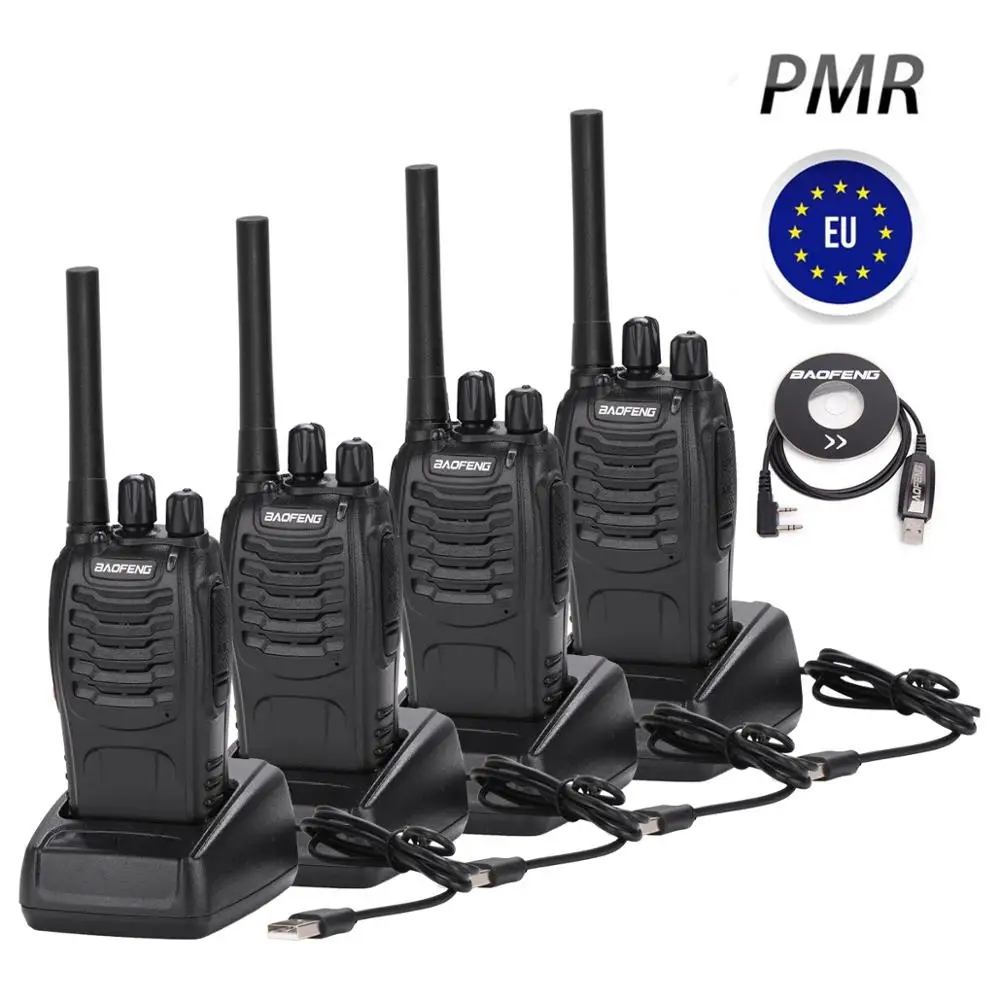 4PCS Baofeng BF 88E PMR 446 Walkie Talkie 0.5 W UHF 446 MHz 16 CH
