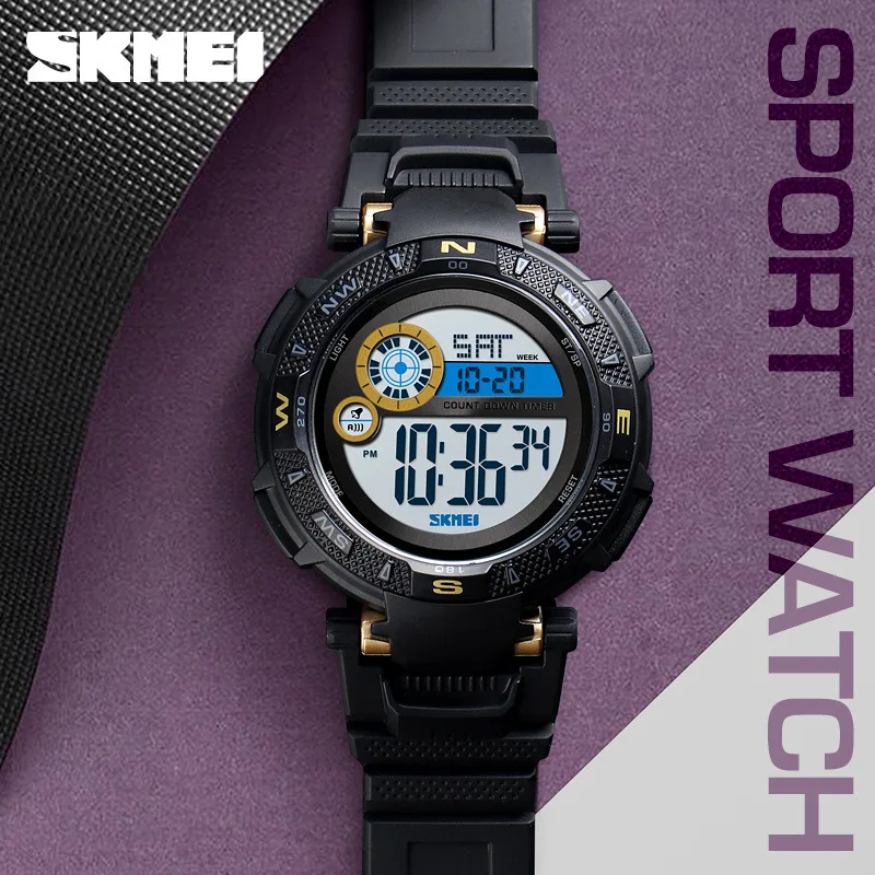 

Skmei Fashion Creative Night Light Electronic Waist Watch Japan Multi-functional Male Students Watch