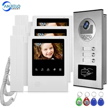 Thuis 4.3 ''Tft Wired Video Intercom Deurbel Systeem Rfid Camera Met 2/3/4 Monitor Deurintercom Voor Multi Appartement em Key Unlock