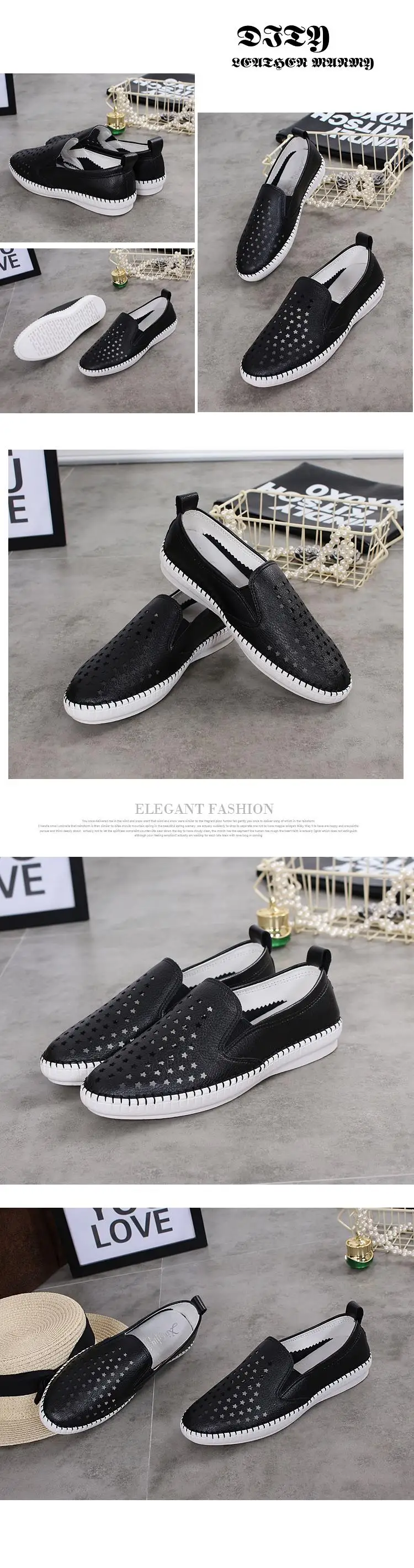 Flats For Women Comrfort Genuine Leather Flat Shoes Woman Loafers Ballet Shoes Female Moccasins White Shoes Big Size 35-43