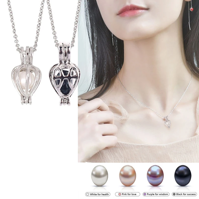 Pendant Necklace Jewelry Pearl Lucky-Gift Natural-Wish Love Fashion Women Gift-Box DIY