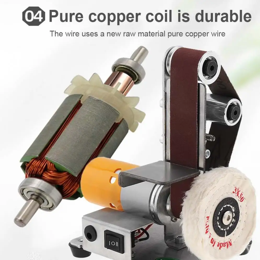Mini Electric Belt Machine Sander Sanding Grinding Machine Adjustable Speed Abrasive Belts Grinder DIY Polishing Cutter Edges 5