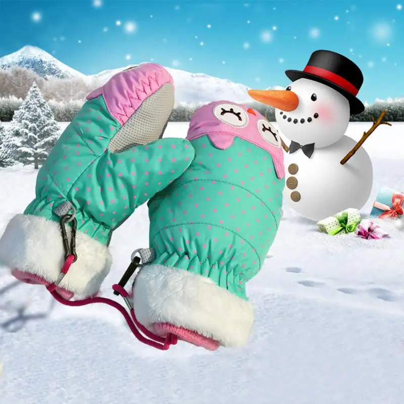 1 пара, детские Нескользящие перчатки для верховой езды, для сноубординга, удлиненные наручные спортивные перчатки, ветрозащитные детские лыжные перчатки, теплые водонепроницаемые тканевые