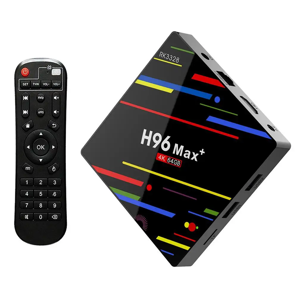 H96 Max 4+ 64 ГБ четырехъядерный 2,4G WiFi ТВ приставка телеприставка медиаплеер для Android 8,1
