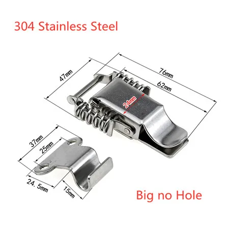 90 Degree Hasp Stainless Steel 304 Double Spring Loaded Suitcase Chest Tool Box Locking Toggle Latch Hasp Lock Hardware Buckle
