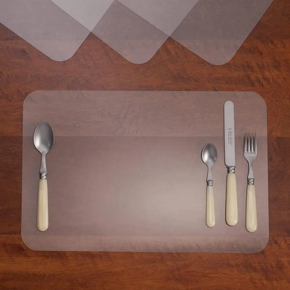 

Transparent children Placemat Eco-friendly PP plastic waterproof table mat 30x40cm Rounded corners Western placemat tablecloths